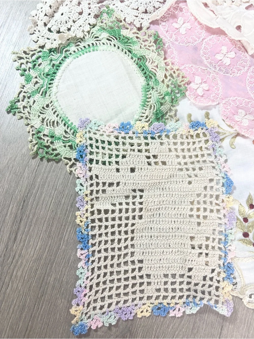 Lot of Vintage Doilies lace crochet embroidered stitched